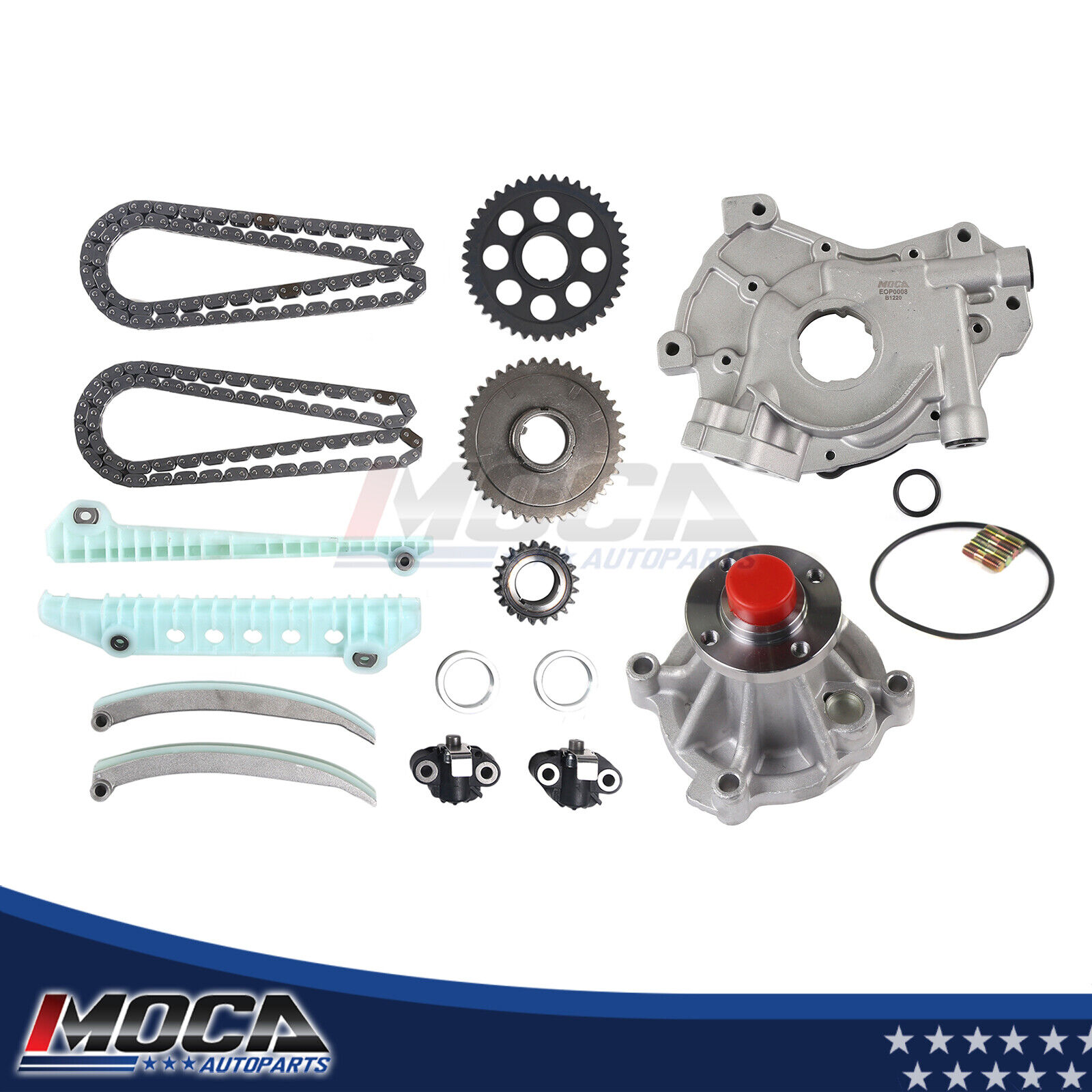Timing Chain Kit W/Water Pump Oil Pump for 2009 Ford F-150 4.6L V8 inlet 21mm