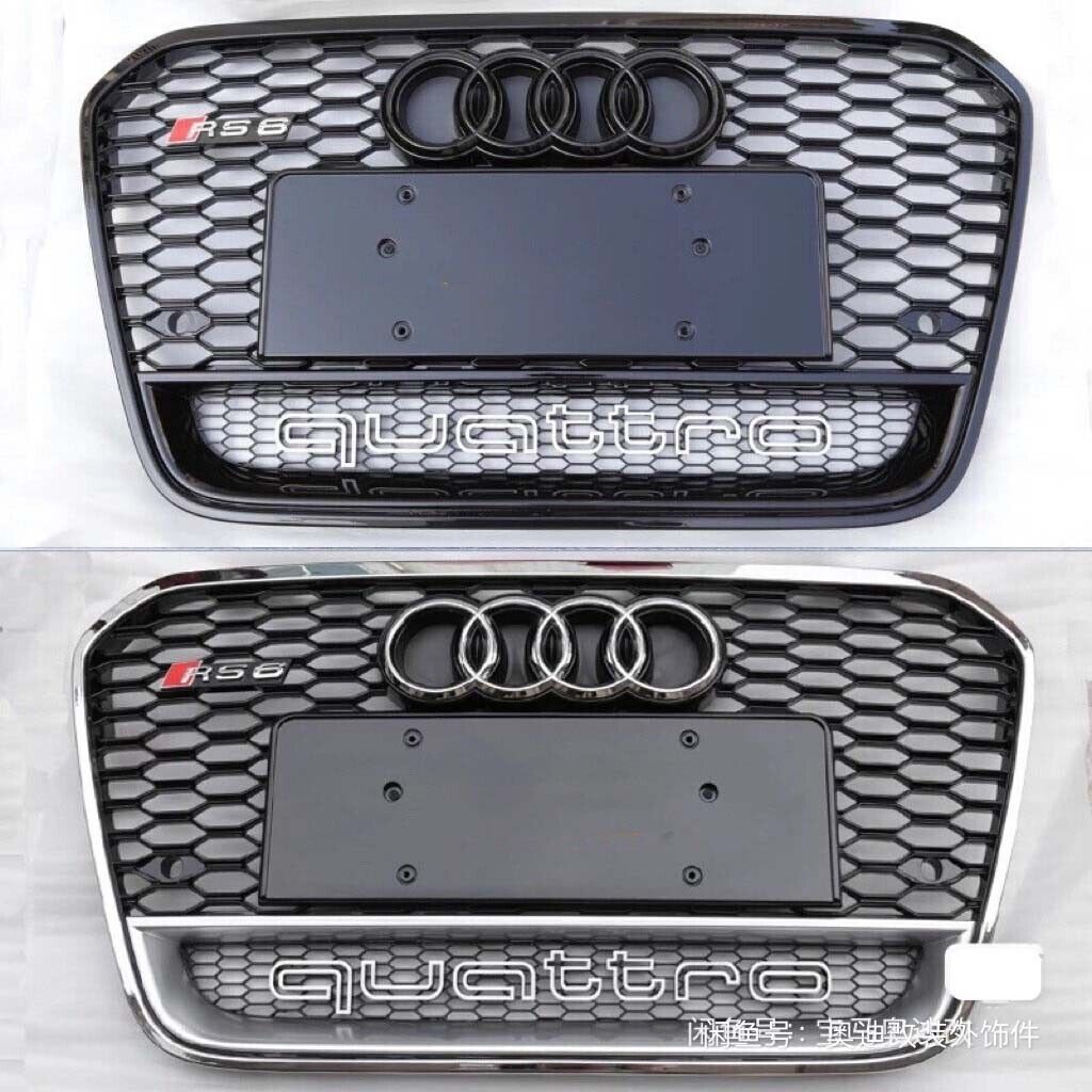 For 2012-2015 Audi A6/S6 C7 RS6 Style Front Mesh Honeycomb Grille With Quattro