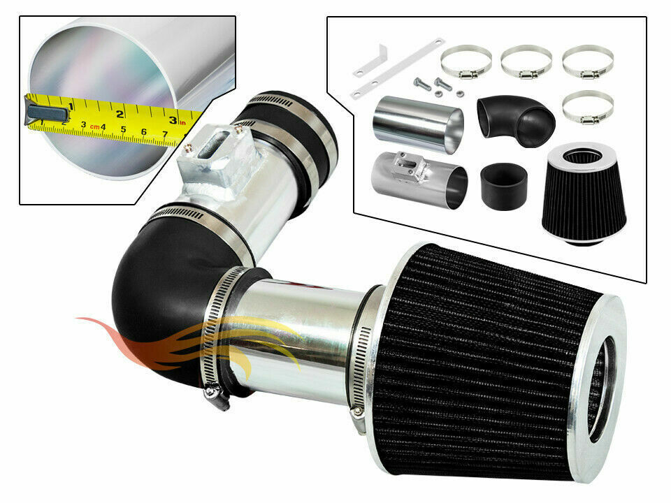 BCP BLACK For 2007-2011 Acura RDX 2.3L DOHC Turbo Ram Air Intake Kit + Filter