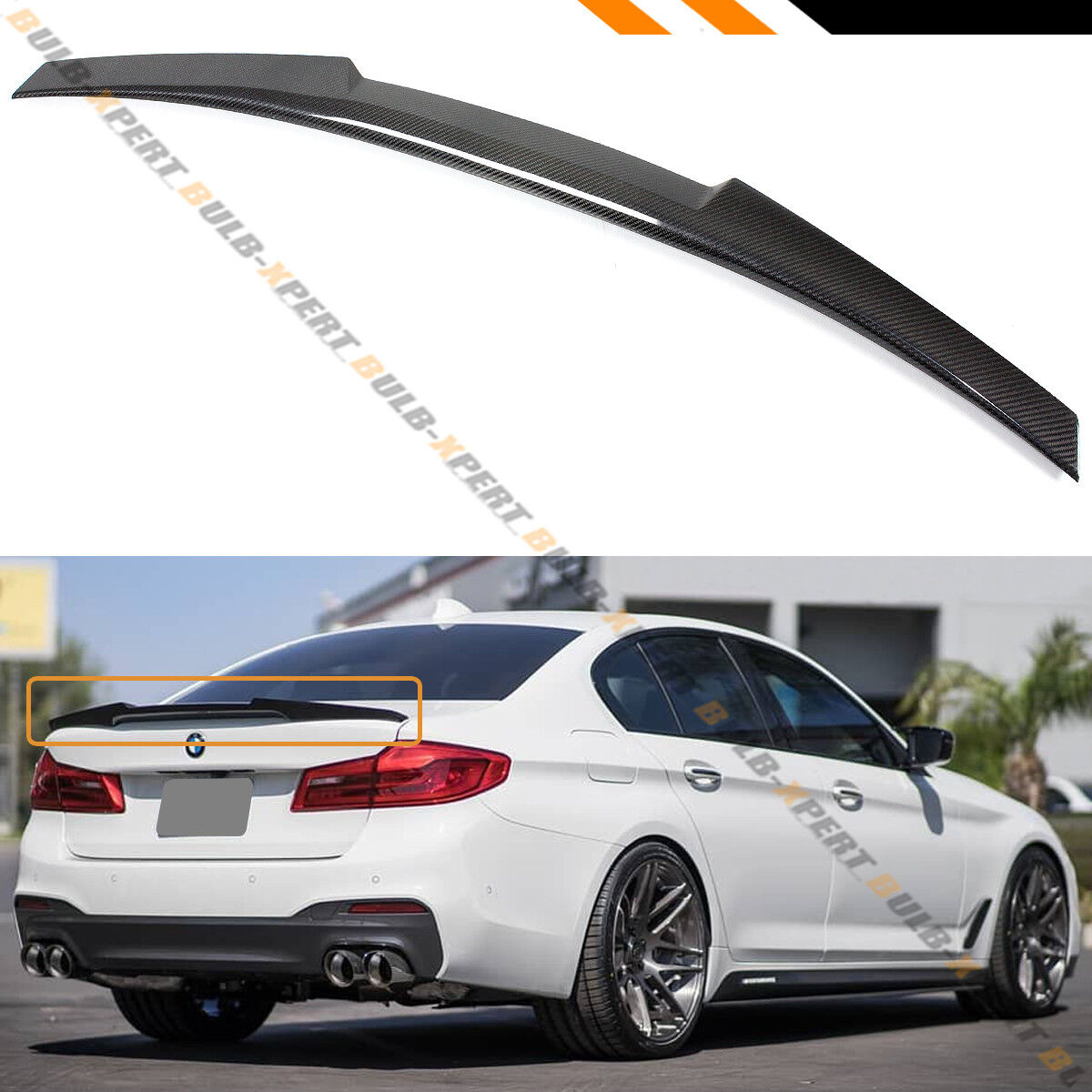 FOR 2017-2023 BMW G30 530i 540i F90 M5 Carbon Fiber Trunk Spoiler Wing M4 Style