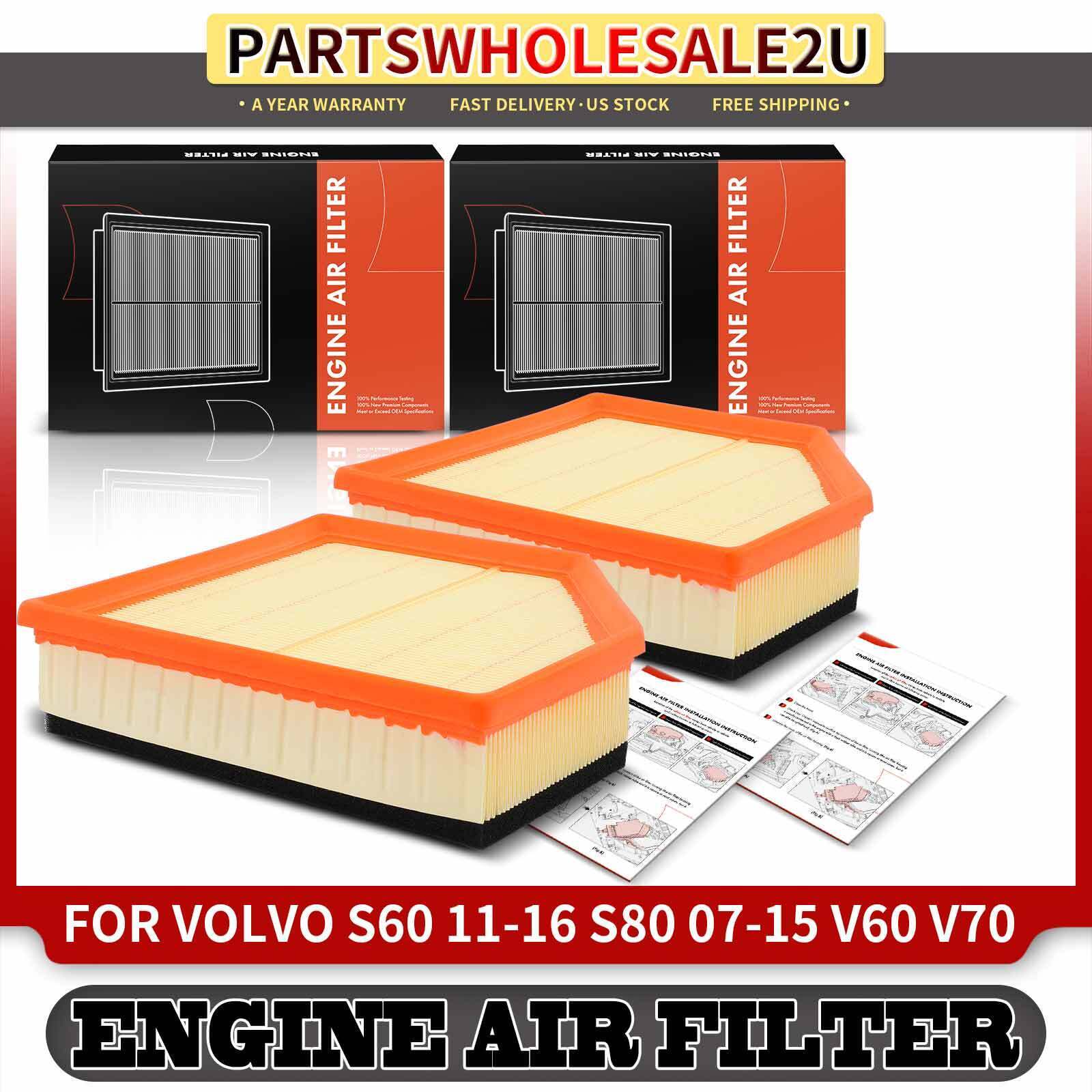 2x Engine Air Filter for Volvo S60 S80 V60 V70 XC60 XC70 30745344 Flexible Panel