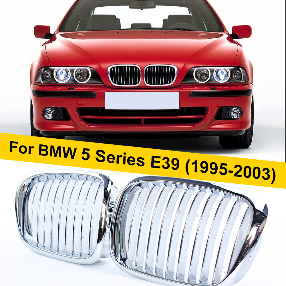 Front Kidney Grill Chrome Fits 1997-2003 BMW E39 M5 Series 525i 528i 530i 540i