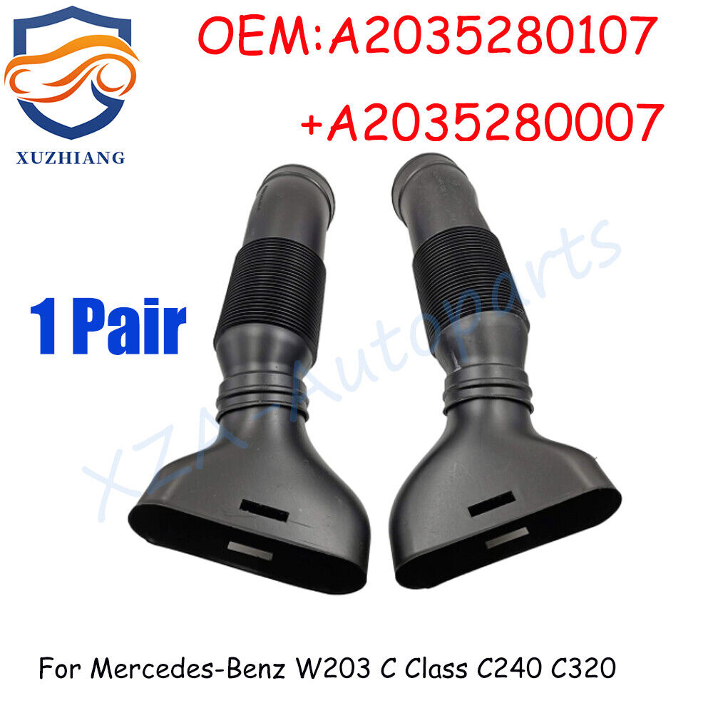 2Pcs L & R Air Intake Hose for Mercedes Benz C240 C320 4MATIC 2001-05 2035280107