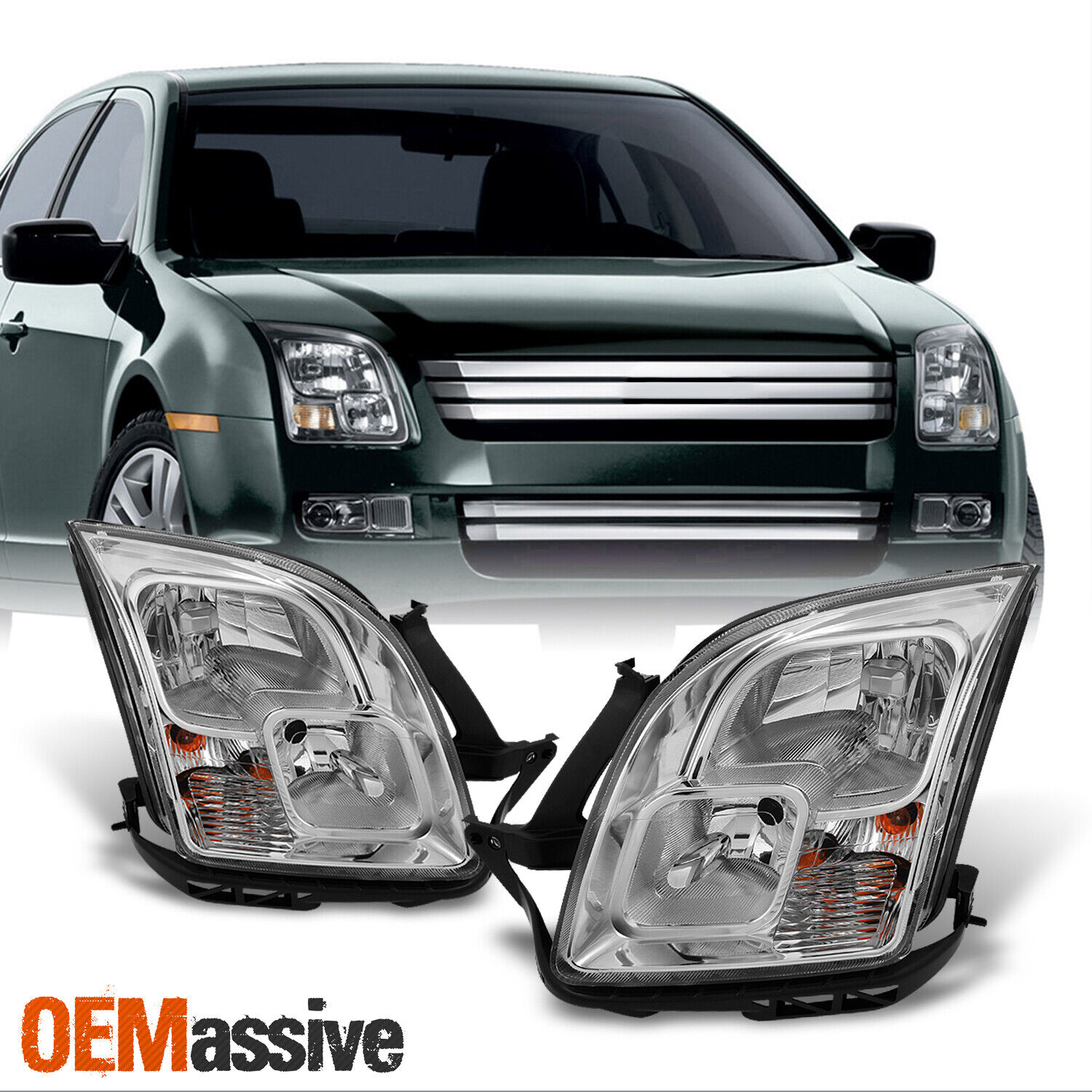 Fit 06-09 Ford Fusion Headlights Driver+Passenger Side Replacement 2006-2009