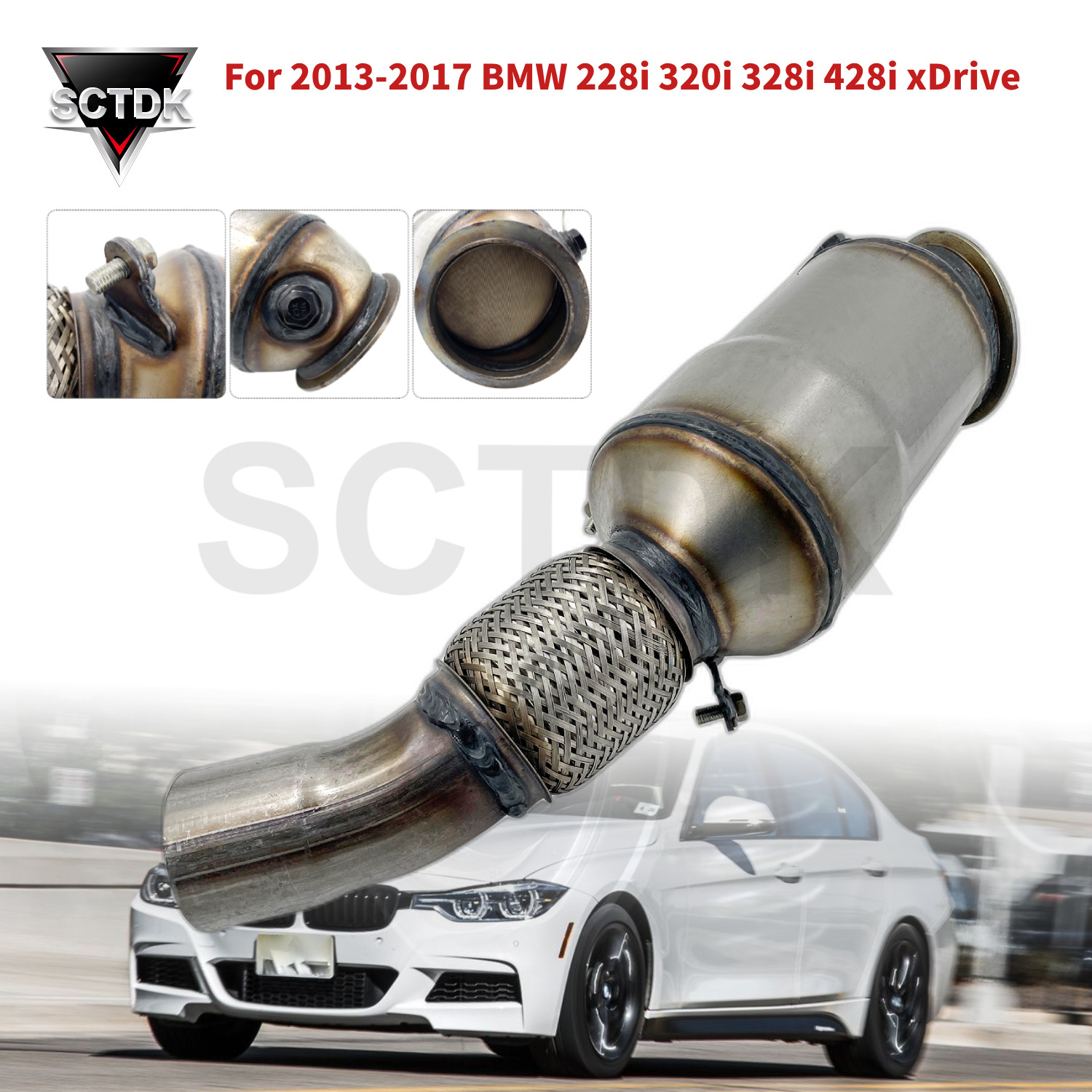 Front exhaust Catalytic Converter For 2013-2017 BMW 228i 320i 328i 428i xDrive 