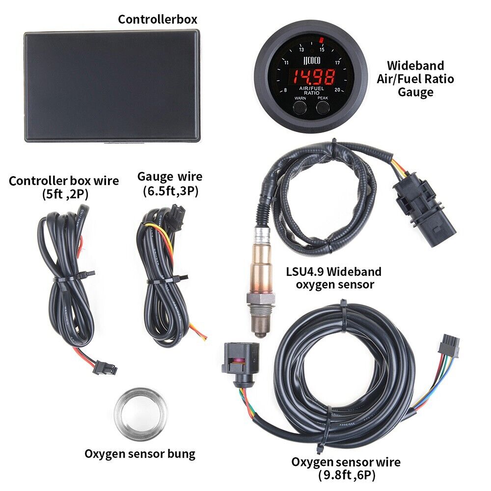 52MM UEGO A/F Ratio Gauge+LSU 4.9 Oxygen Sensor W/Wideband Controller