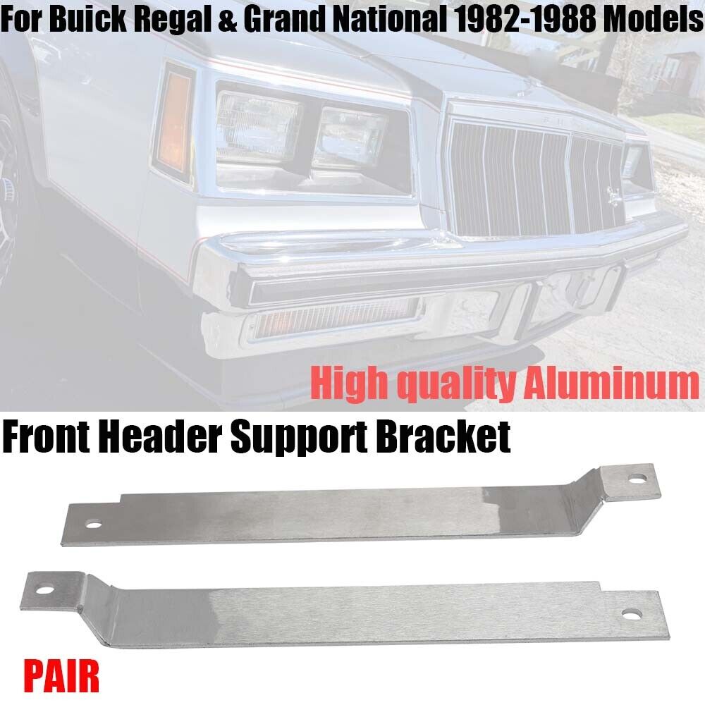 For Buick Regal Grand National Front Header Support Bracket Pair Aluminum 82-88