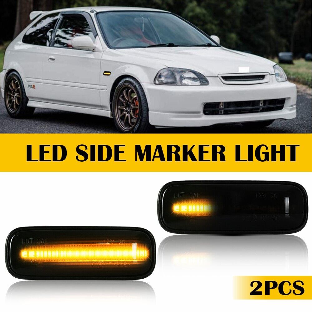 2X Dynamic Marker Side LED Blinker Lights Honda For Civic 1996-2000 Ballade