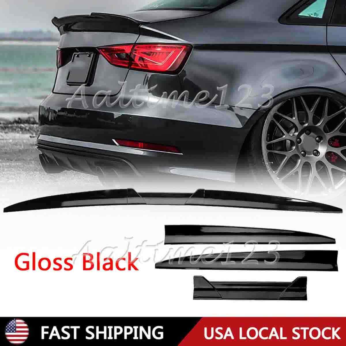 For Audi A4 A5 A6 A7 Glossy Black Sedan Rear Trunk Spoiler Wing Lip 135cm Adjust