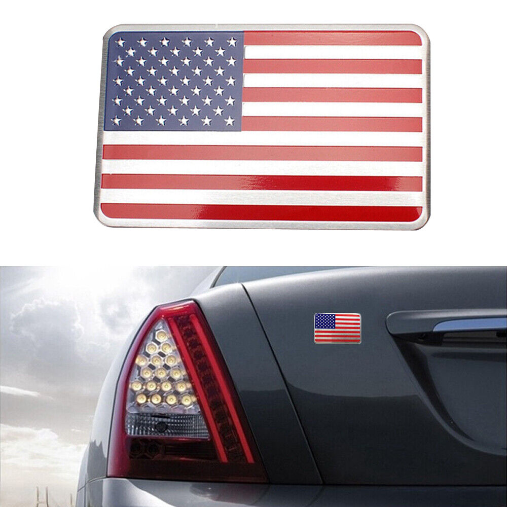 USA American Flag 3D Metal Car Body Side Bumper Emblem Badge Sticker Accessories