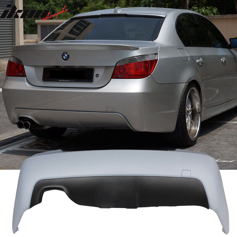 Fits 04-10 BMW E60 M-Tech Style Rear Bumper Cover w/ Twin Muffler Single Out PP