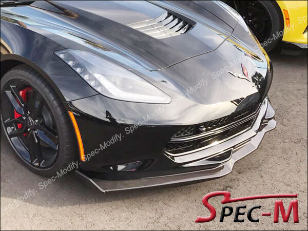 2014+ Corvette C7 Z06 Stingray Stage 2 Carbon Fiber Front Bumper Lip W/ Winglets