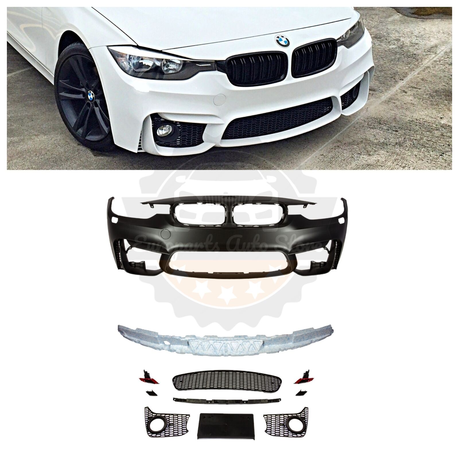 2012-18 F80 M3 STYLE FRONT BUMPER FOR BMW F30 F31 3 SERIES SEDAN WAGON NO PDC