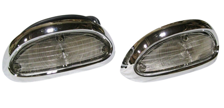 1955 Chevy Bel Air 210 150 Clear Parking Lamp Park Light Assembly PAIR