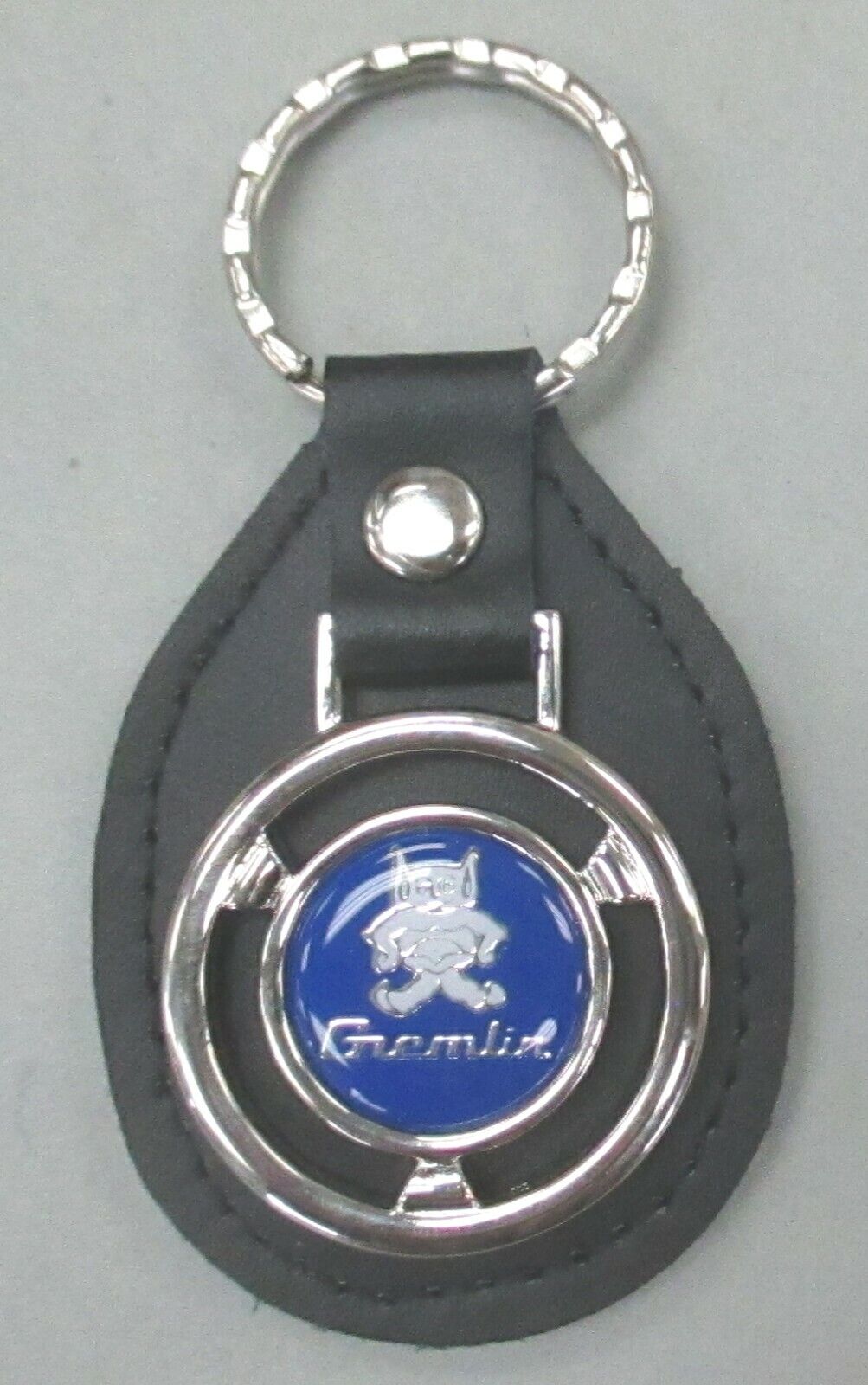 Vintage Blue GREMLIN AMC 2352 Steering Wheel Black Leather Key Ring