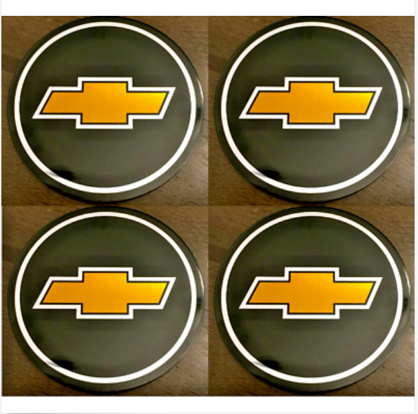 4pcs CHEVY Emblem Badge RALLY WHEEL CENTER HUB CAPS' LOGO STICKERS
