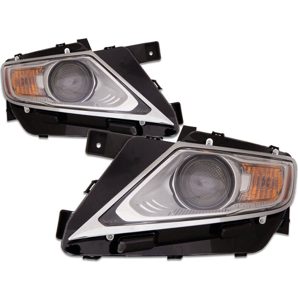 Headlight Set For Lincoln MKX 11-15 CAPA Left Right Halogen Chrome