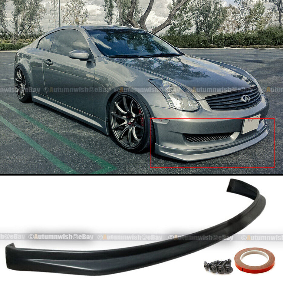 Fit 03-06 G35 2DR Coupe Illusion N1 Style PU Front Bumper Lip Body Kit Add On