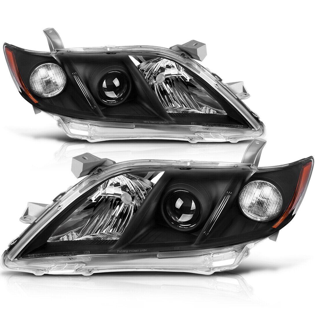 Black Projector Headlights for 2007-2009 Toyota Camry Headlamp Assembly 07-09