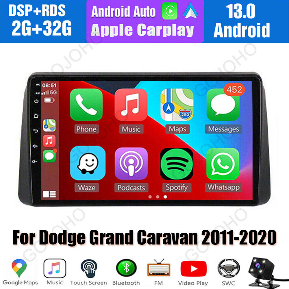 FOR 2011-2020 DODGE GRAND CARAVAN ANDROID 13 CARPLAY CAR STEREO RADIO GPS NAVI