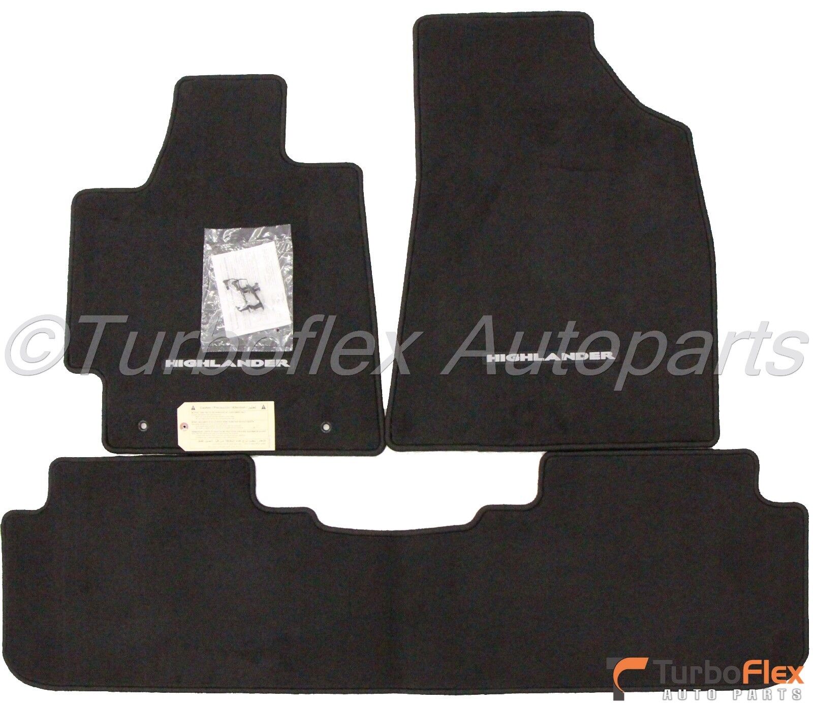 Toyota Highlander 2008-2011 Black Genuine Floor Mat Set of 3 PT919-48080-11