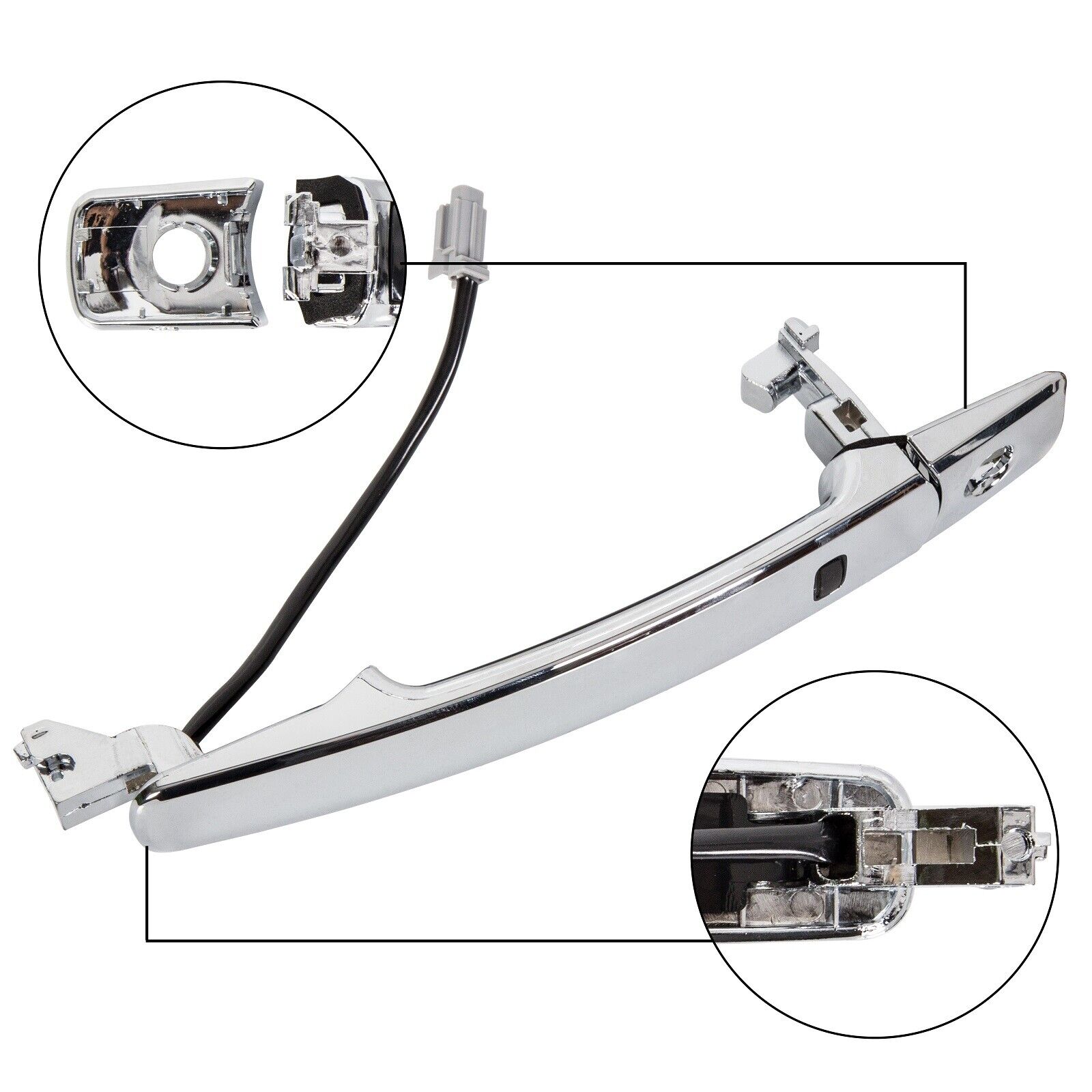 Door Handle For INFINITI FX35 FX45 Front Driver Side Outside Chrome Smart Entry