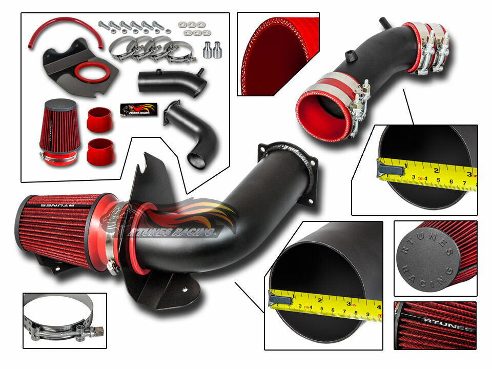 MATTE BLACK COLD AIR INTAKE KIT + DRY FILTER FOR FORD 99-04 Mustang Base 3.8L