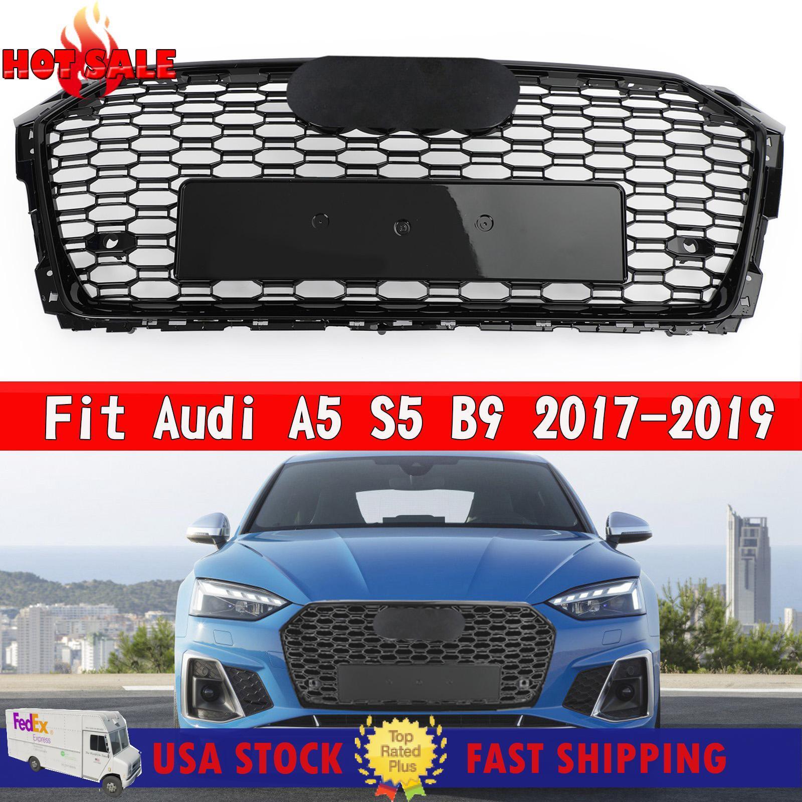 🔥FOR AUDI A5 S5 B9 2017-2019 FRONT BUMPER GRILLE HONEYCOMB HOOD GRILL RS5 STYLE