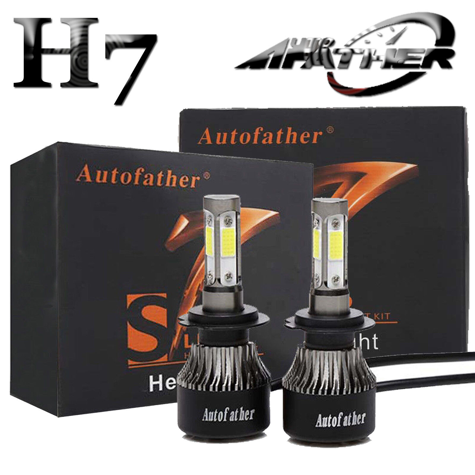 CAR H7 2000W 320000LM 4-Sided LED Headlight Kit High or Lo Light Bulb 6000K Car