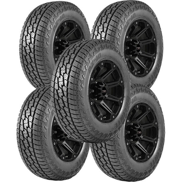 (QTY 5) LT305/60R18 Delinte DX10 Bandit A/T 121S LRE Black Wall Tires
