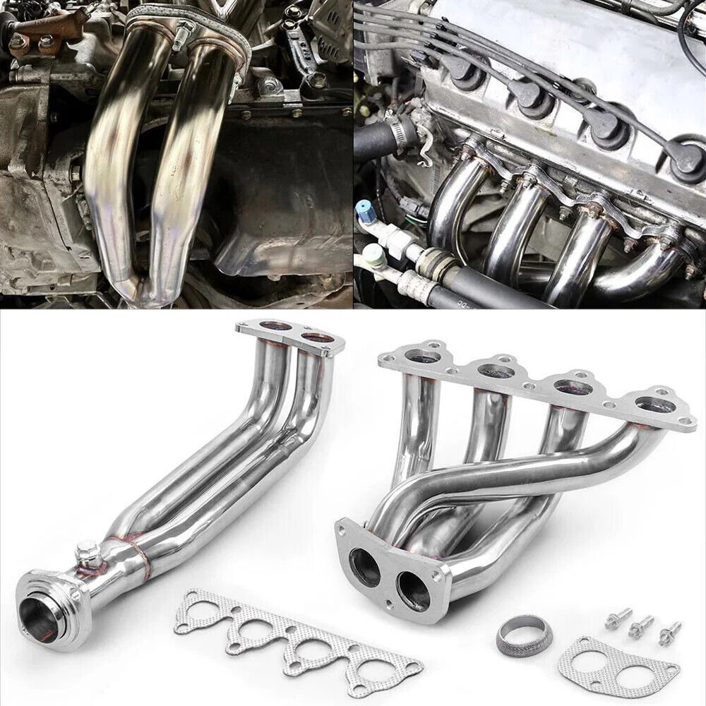 FLASHARK FOR 88-00 HONDA CIVIC CRX DEL SOL D- SERIES l4 STAINLESS HEADER EXHAUST