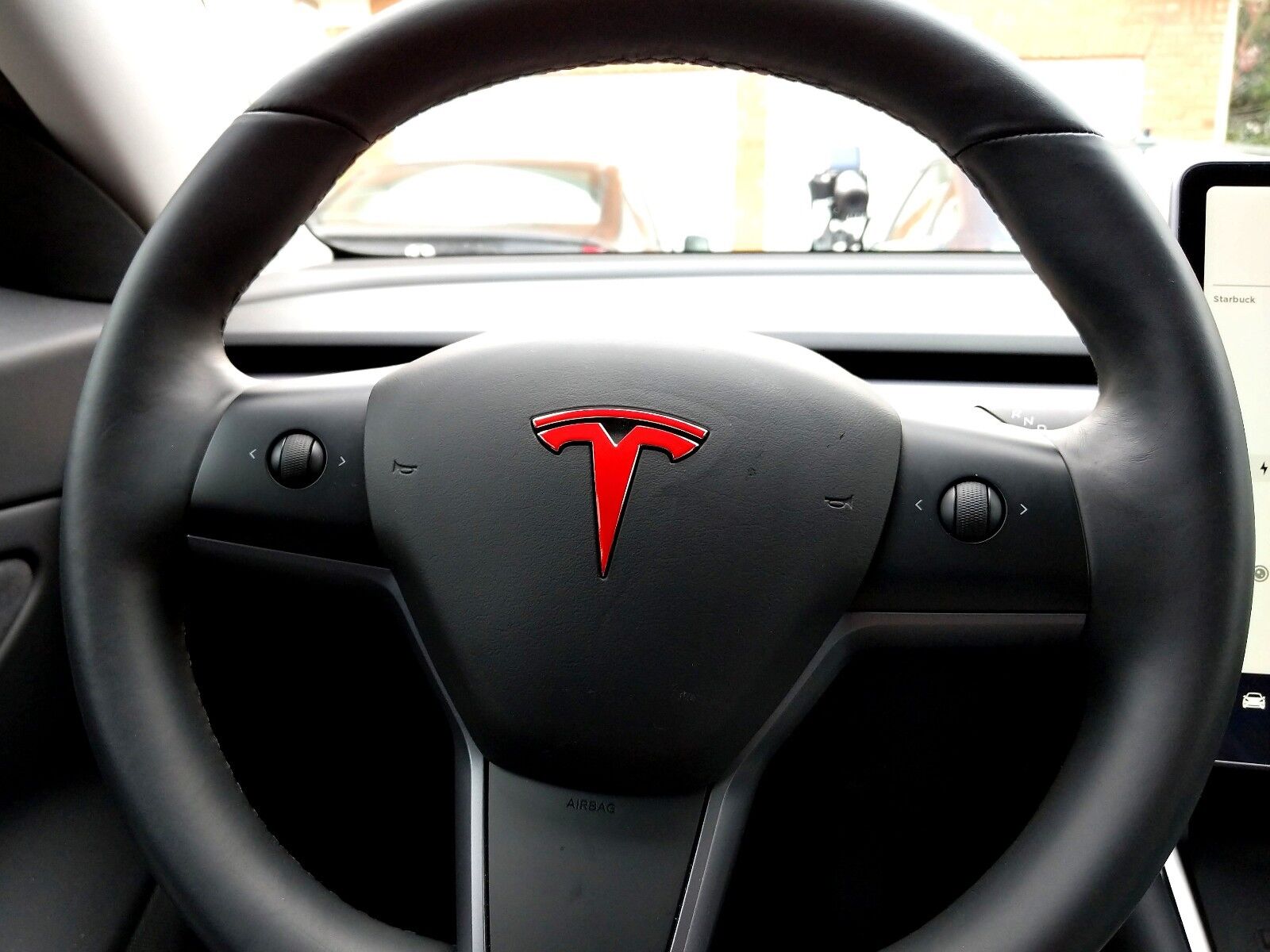 Tesla Model 3 Steering Wheel Logo Decal - Available in Various Styles
