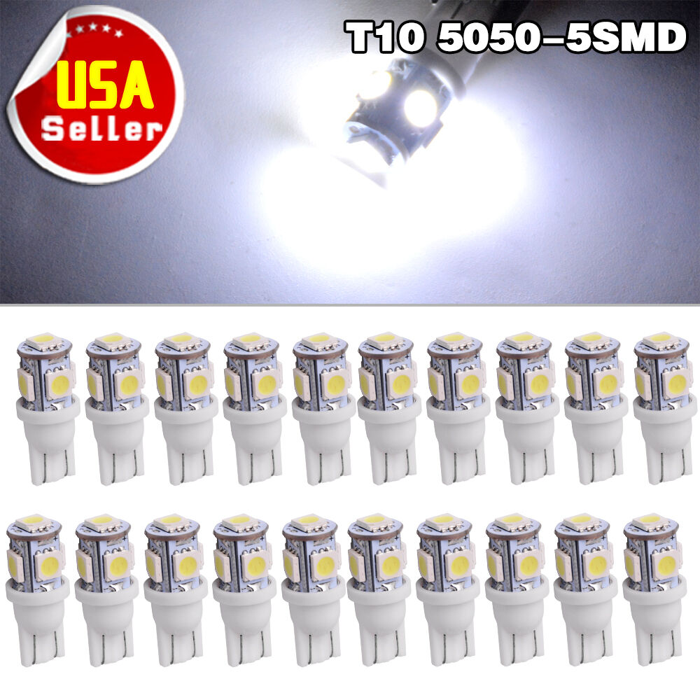 20x T10 Canbus Led Light Cool White 5050 SMD Interior Map Bulb 194 168 2825 W5W