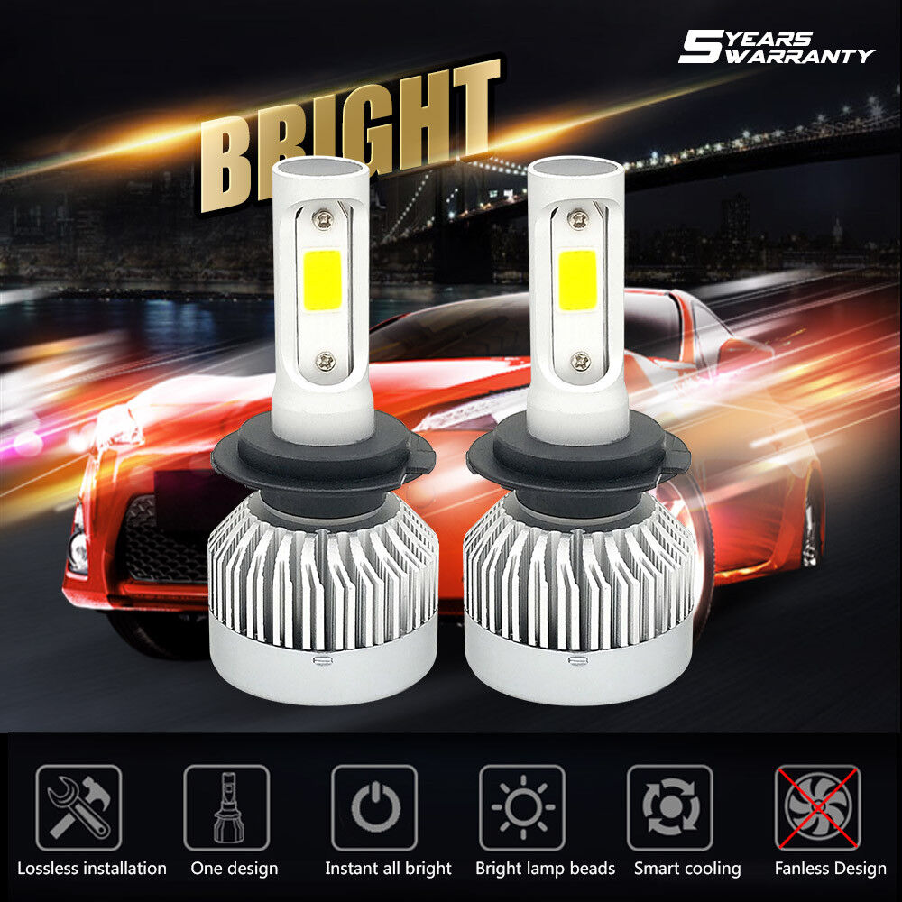 CREE H7 247500LM 1650W Fanless LED Headlight Kit High or Low Beam Bulb 6000K Car