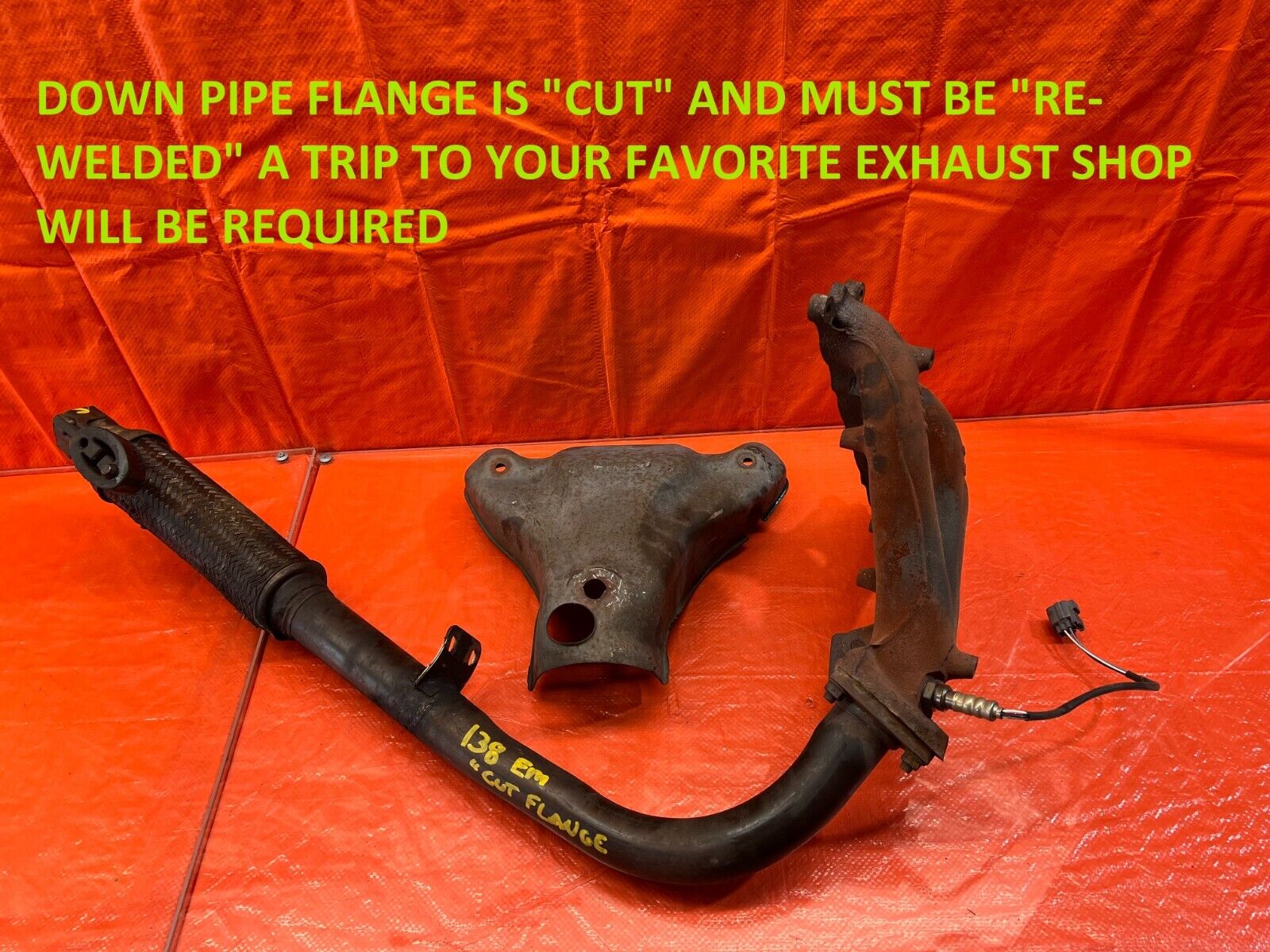 92-96 HONDA PRELUDE S - HEADER / EXHAUST MANIFOLD W/ DOWN PIPE A PIPE - OEM #138