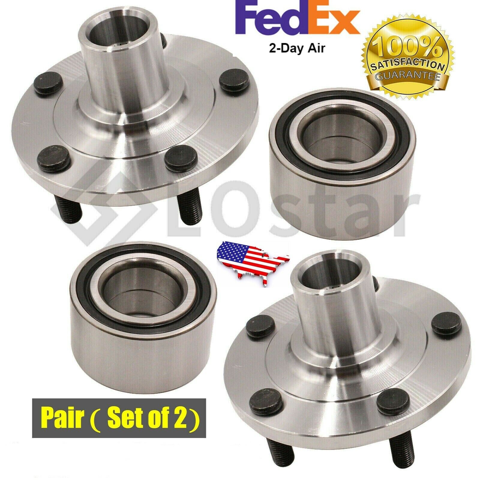 Pair(2) Front Wheel Hub & Bearing Assembly Fits 05-13 Mazda 3  06-10 Mazda 5