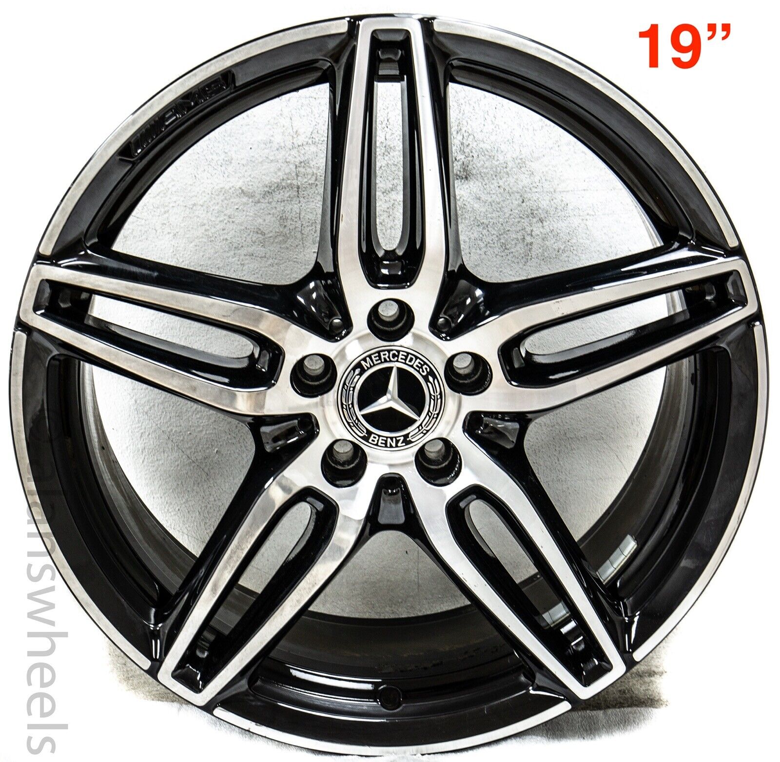  1 Single Mercedes Benz E300, E350,E400,E43, Front 19” Black Mach Wheel Rim 3432