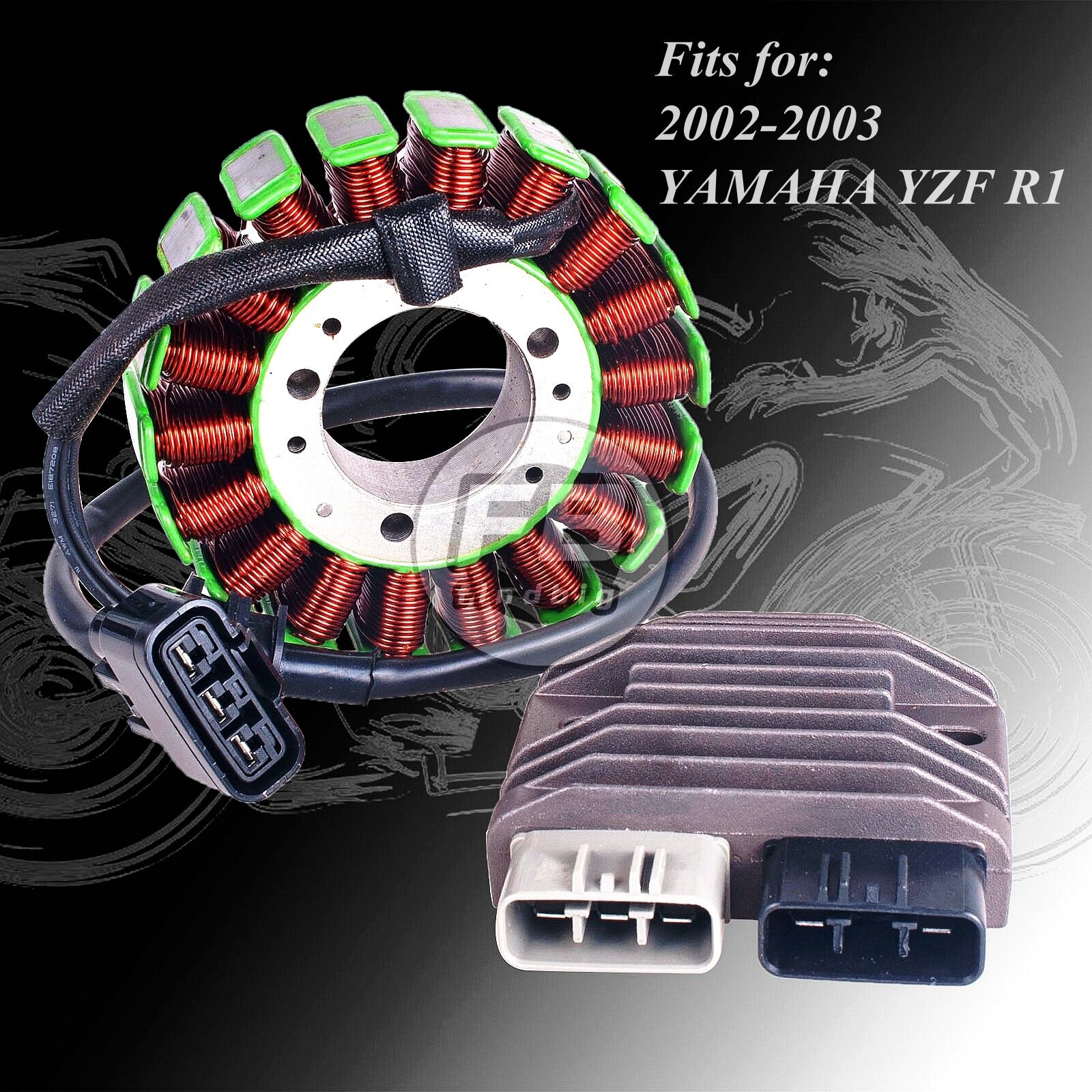 Kit Stator + Voltage Regulator Rectifier + Gasket For 2002-2003 YAMAHA YZF R1