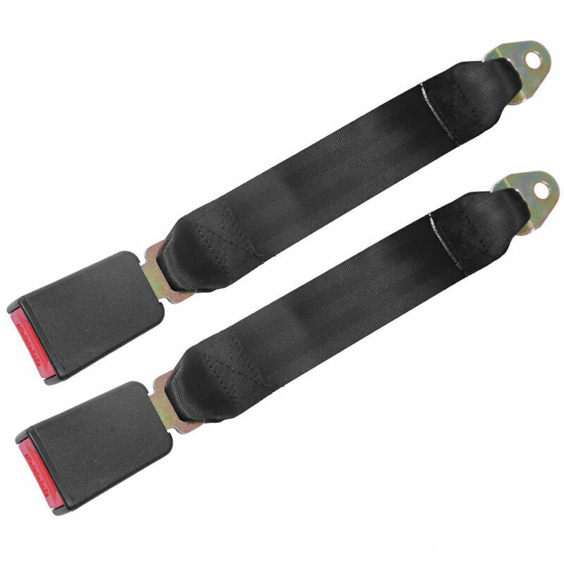 Car Seat Belts Seatbelts Trucks Safety Strap Retractable 2 Point 2 Kits Black