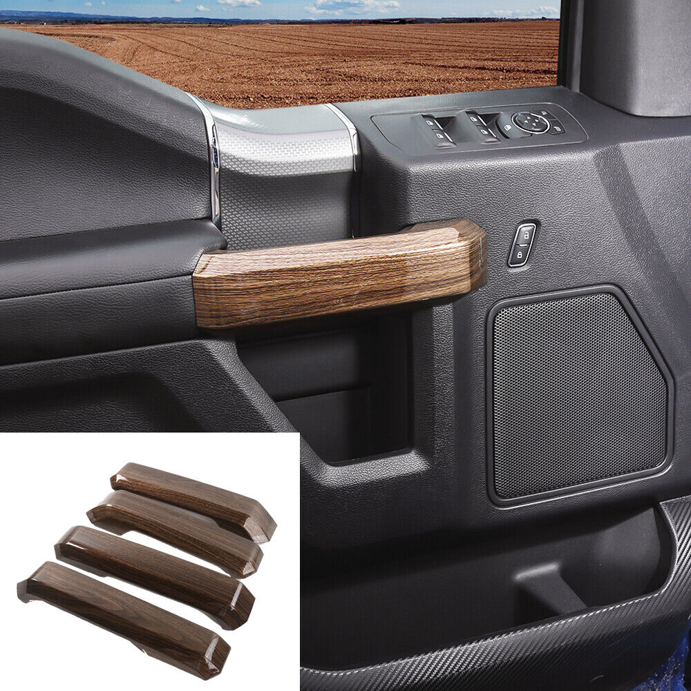 For 2015-2020 Ford F150 4Pcs Interior door handle Cover trims Decor Wood Grain
