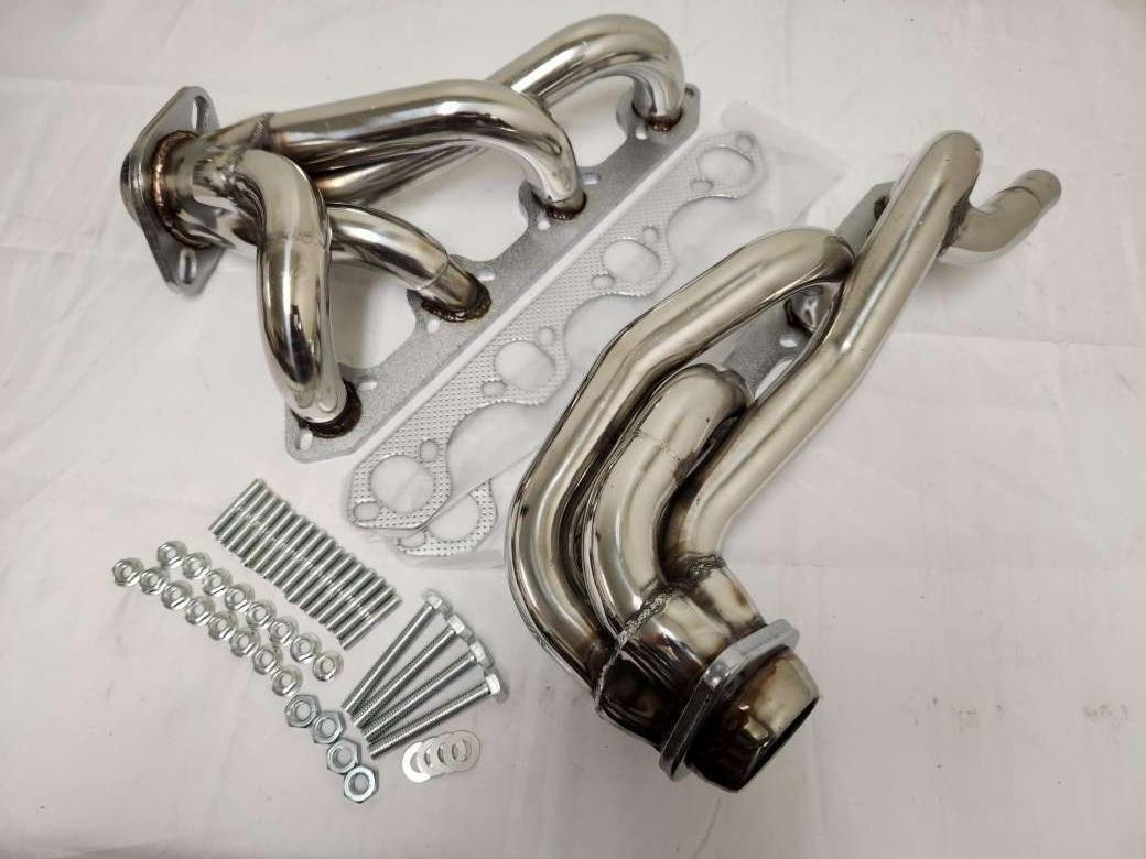 1987 - 1996 Ford F150 F250 Bronco 5.8L V8 Stainless Shorty Manifold Headers SS