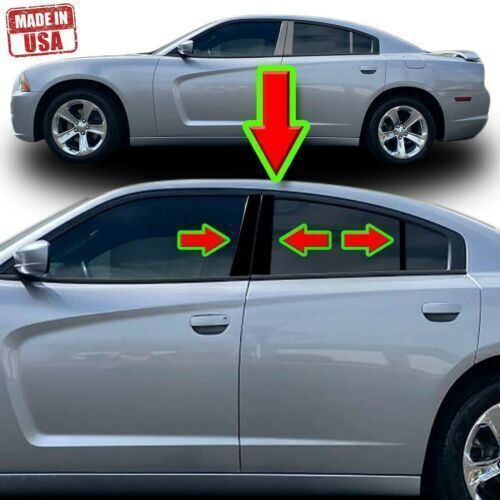 For Dodge Charger 2011-2021 6pc Black Pillar Posts Set Door Trim Piano Cover Kit