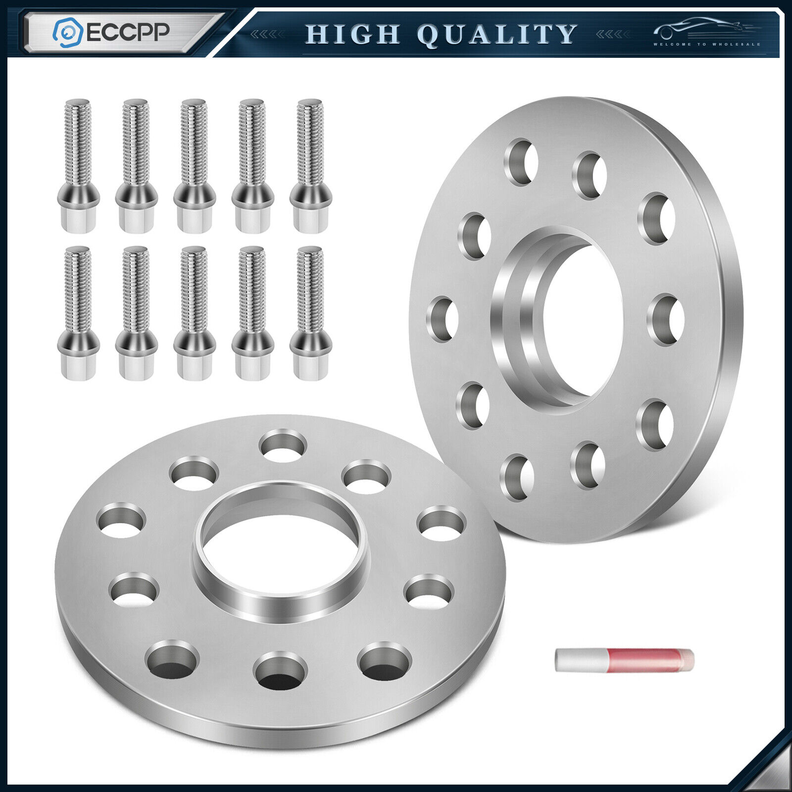 2 Pcs 10mm 5x100 or 5x112 Hub Centric Wheel Spacers 14x1.5 For Volkswagen Audi