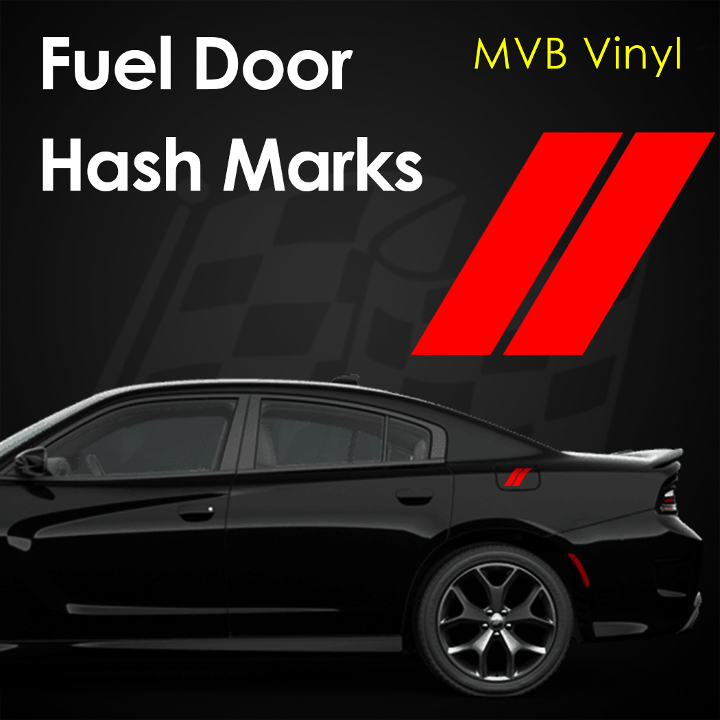 Fuel Door Hash Marks Vinyl Decal Body Graphics | Fits: Charger 2014+