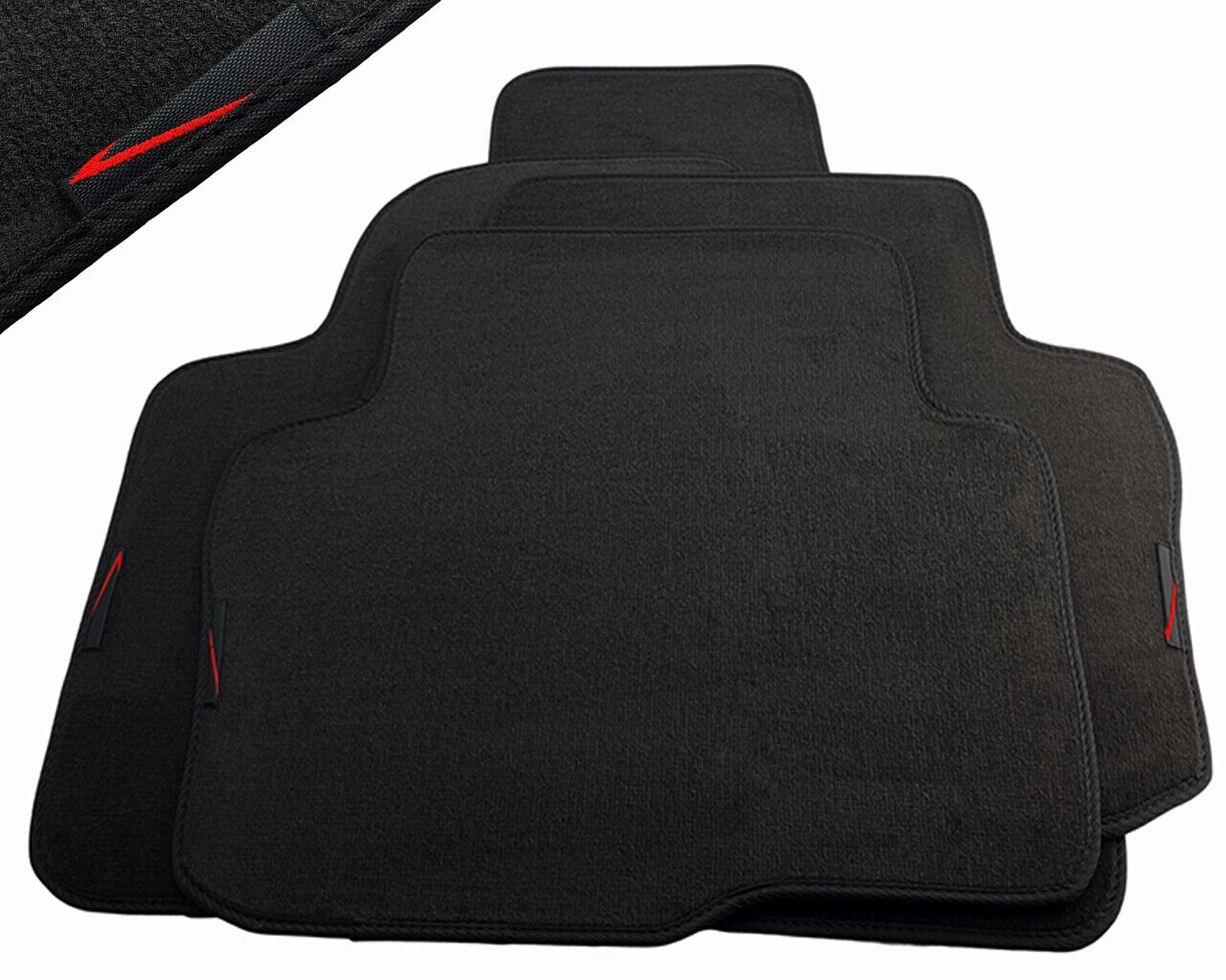 Floor Mats For Seat With Red Black Emblem Tailored Carpets Set For All Models 