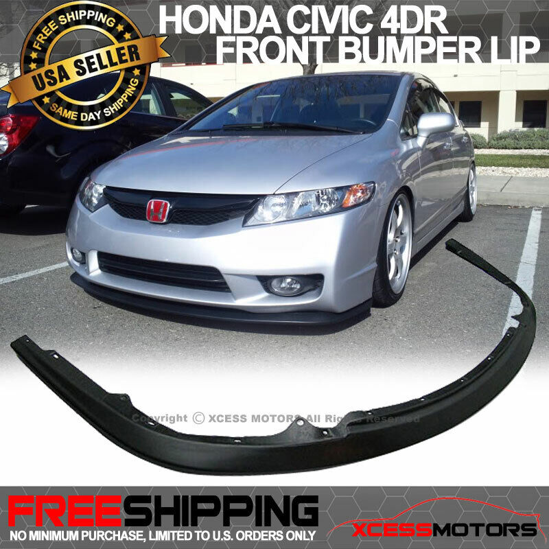 Fits 09-11 Honda Civic 4Dr C Speed Lower Splitter Add On Lip Front Under Lip