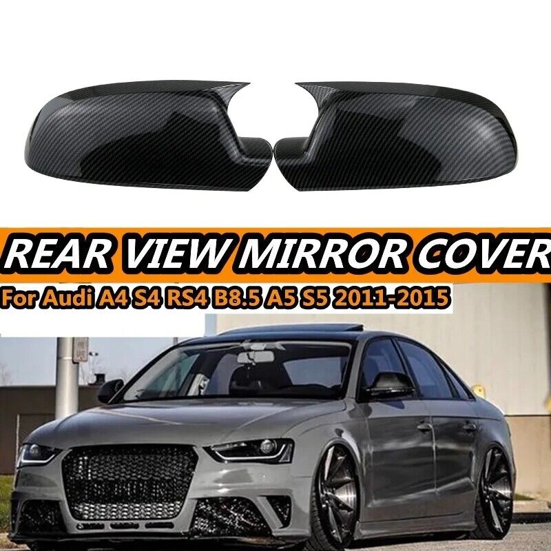 Carbon Fiber Rearview Mirror Cover Caps For Audi A3 8P A4 A5 B8.5 S5 RS3 RS4 RS5