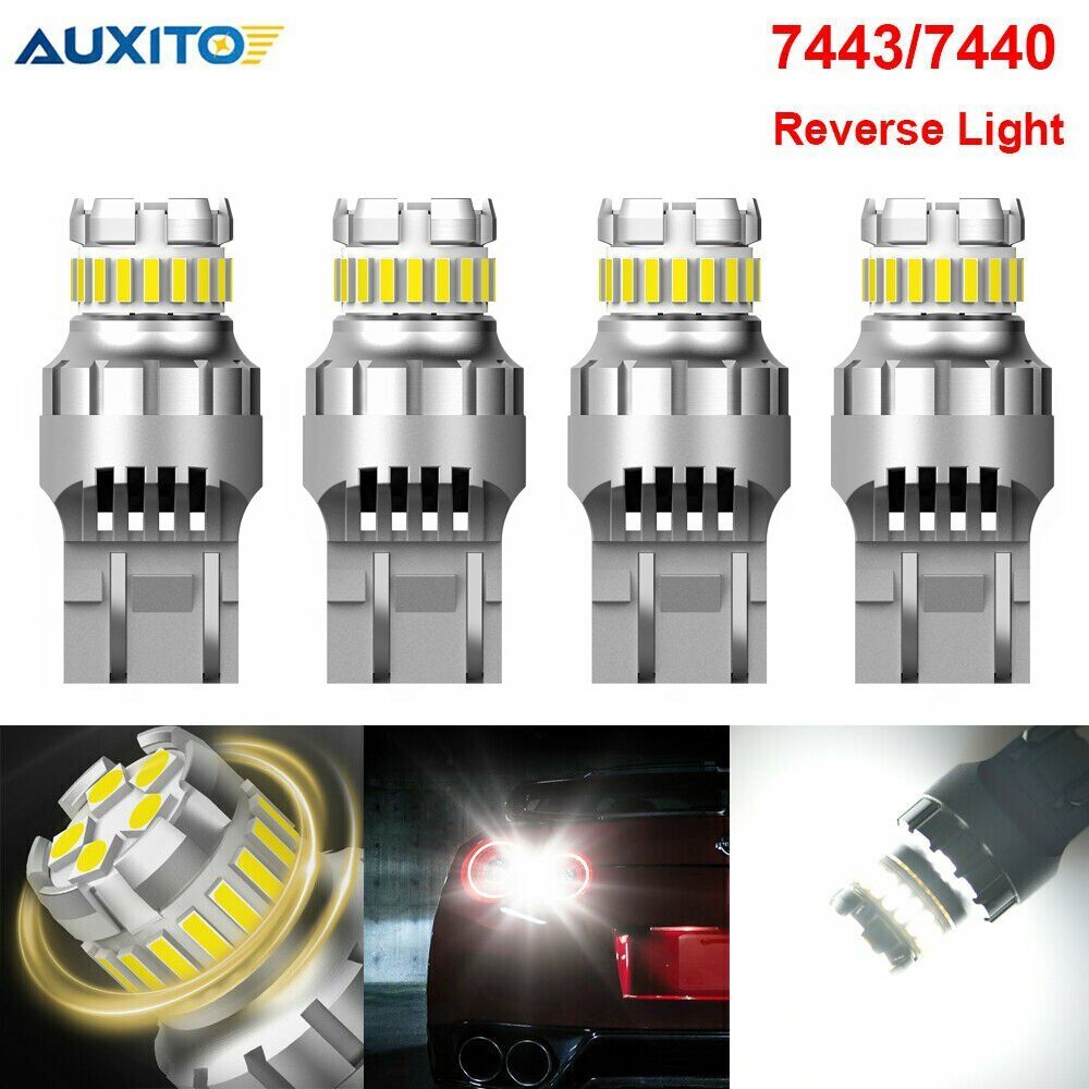 4X AUXITO 7443 7440 LED Backup Reverse Light Bulbs 6500K Super White Canbus Lamp
