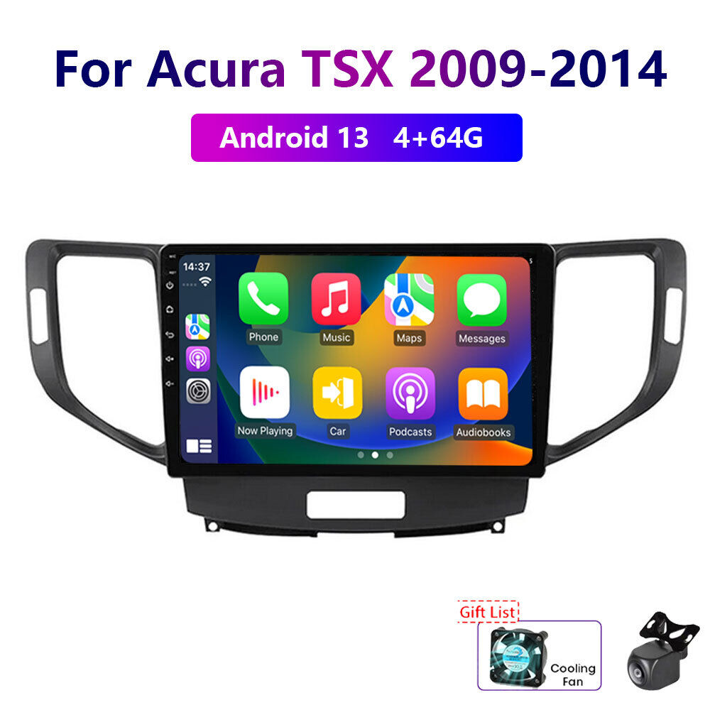 Wireless Carplay 4-64G Android 13 For Acura TSX 2009-2014 Car Stereo Radio GPS