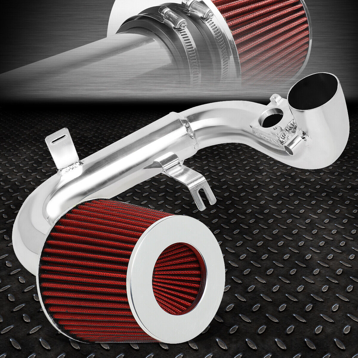 FOR 04-06 SCION XA 1.5L 1-PIECE ALUMINUM ENGINE COLD AIR INTAKE KIT+RED FILTER